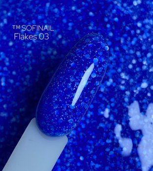 Гель-лак з білими пластівцями Flakes SofiNail №03 1000 фото